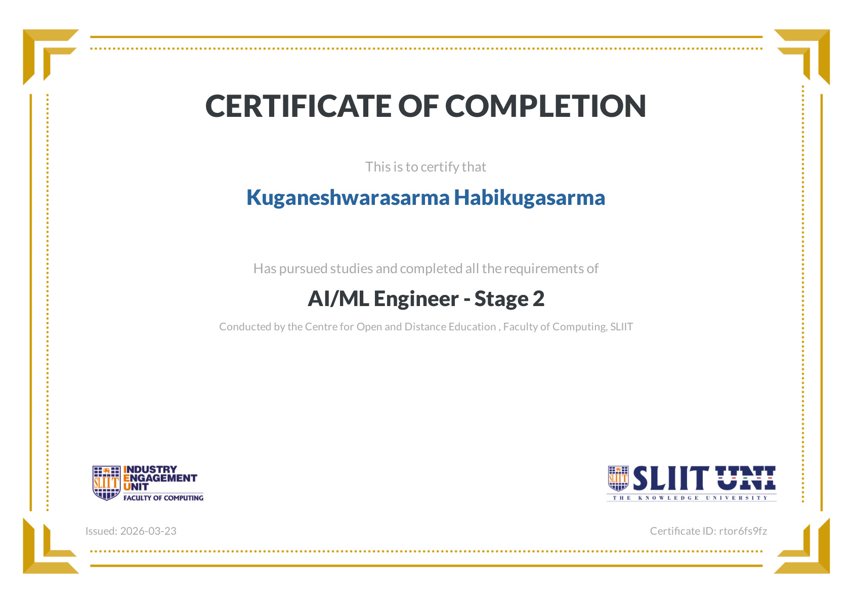 AIML Engineer – Stage 2